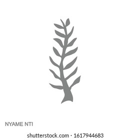 Vector monochrome icon with Adinkra symbol Nyame Nti