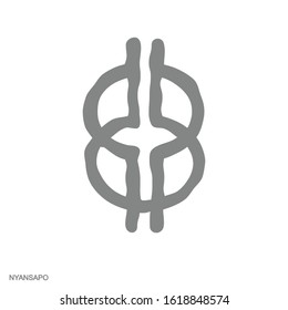 Vector monochrome icon with Adinkra symbol Nyansapo