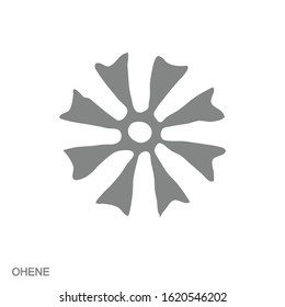 Vector monochrome icon with Adinkra symbol Ohene