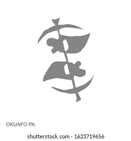 Vector monochrome icon with Adinkra symbol Okuafo Pa