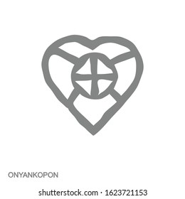 Vector monochrome icon with Adinkra symbol Onyakopon 