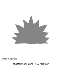 Vector monochrome icon with Adinkra symbol Owiaa Repue