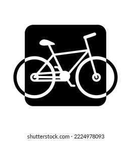 Vector monochrome icon of bicycle
