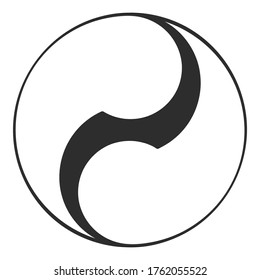 vector monochrome icon with japanese symbol Tomoe