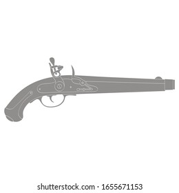 Icono monocromo vectorial con pistola antigua