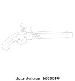 Icono monocromo vectorial con pistola antigua