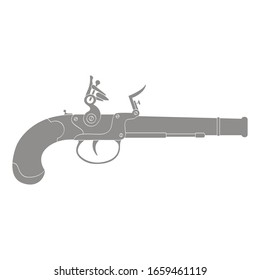 Icono monocromo vectorial con pistola antigua
