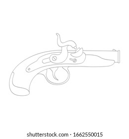 Icono monocromo vectorial con pistola antigua