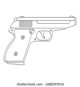 Vector monochrome icon with Pistol