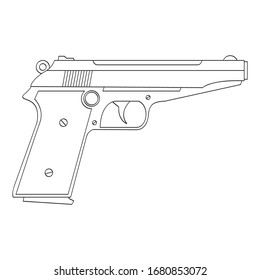 Icono monocromo del vector con Pistol