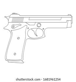 Vector monochrome icon with Pistol