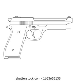 Monochrome Vektorillustration mit Pistol 