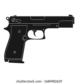 Vector monochrome icon Pistol