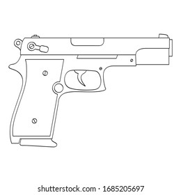 Vector monochrome icon with Pistol