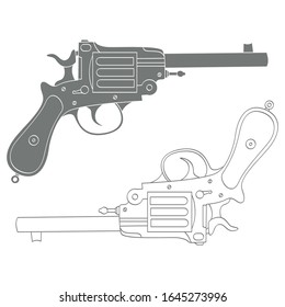 Vector monochrome icon with Revolver