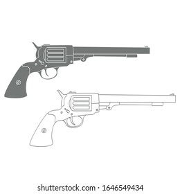 Vector monochrome icon with Revolver
