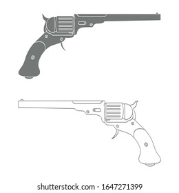 Monochrome Vektorillustration-Symbol mit Revolver
