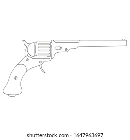 Icono monocromo del vector con Revolver
