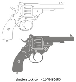 Icono monocromo del vector con Revolver 