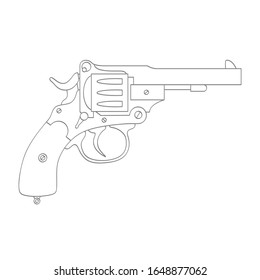 Icono monocromo del vector con Revolver 