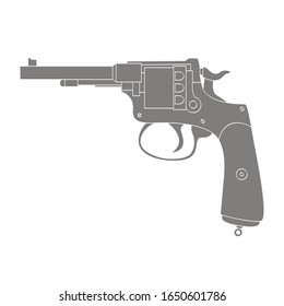 Vector monochrome icon with Revolver 