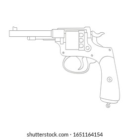Icono monocromo del vector con Revolver 