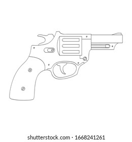 Icono monocromo del vector con Revolver
