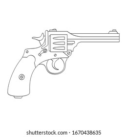 Icono monocromo del vector con Revolver