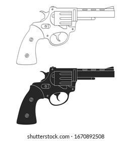 Vector monochrome icon with Revolver