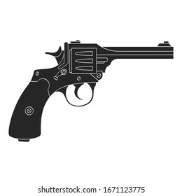 Icono monocromo del vector con Revolver