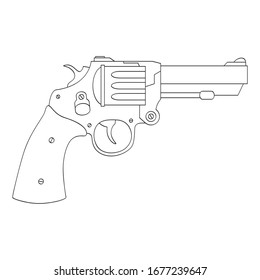 Icono monocromo del vector con Revolver
