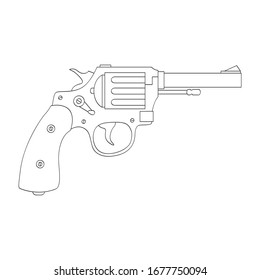Icono monocromo del vector con Revolver