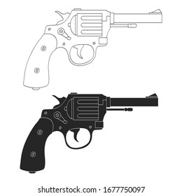 Vector monochrome icon with Revolver