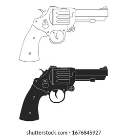 Monochrome Vektorillustration-Symbol mit Revolvers