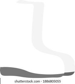 Icono monocromo vectorial de las botas de goma. Colores blancos y grises aislados en un fondo blanco. Logotipo para zapatos de goma, patrón o impresión para embalaje