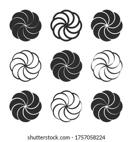 Vector Monochrome Icon Set With Armenian Eternity Sign Arevakhach