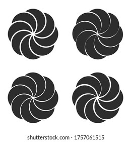 vector monochrome icon set with Armenian eternity sign Arevakhach