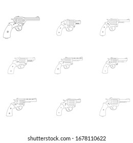 Vector monochrome icon set with Revolvers