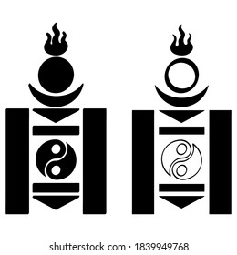 icono de vector monocromo con símbolo Soyombo para su proyecto