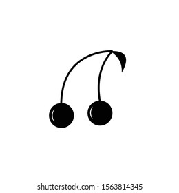 Vector monochrome illustration of cherry