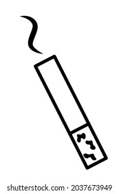 Vector monochrome illustration of cigarette logo Simple outline