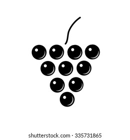 Vector monochrome illustration of grapes logo.