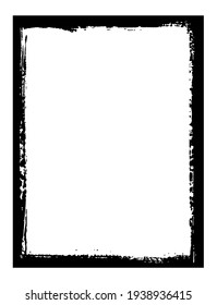 Vector Monochrome Illustration Of Irregular Frame With Missed Edges.