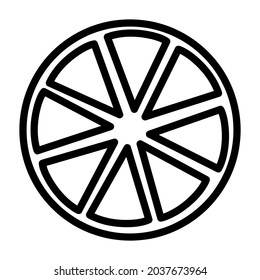 Vector monochrome illustration of orange logo Simple outline