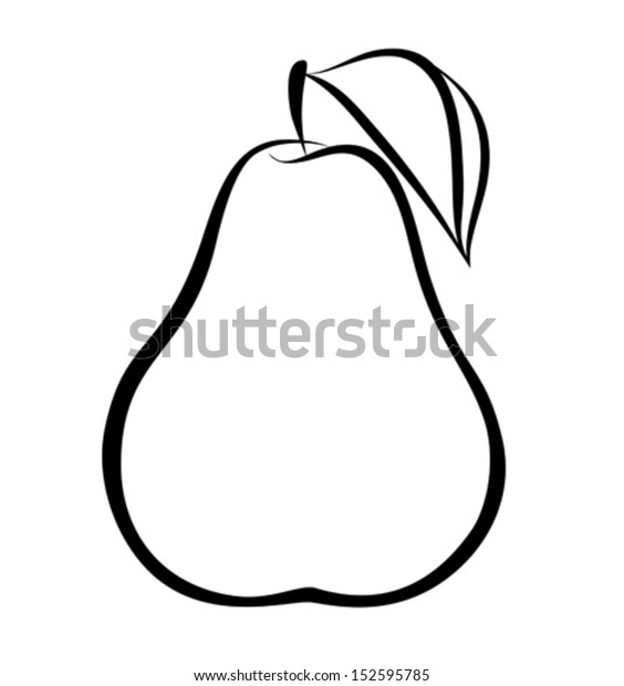 Vector Monochrome Illustration Pear Logo Many Stock Vector (Royalty ...