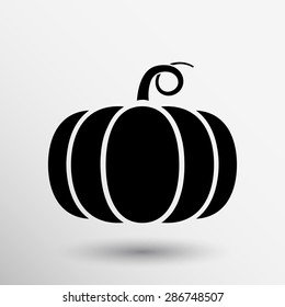 Vector monochrome illustration of pumpkin logo vector.