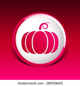 Vector monochrome illustration of pumpkin logo vector.