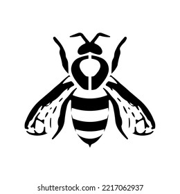 Vector monochrome image of a bee. Drawing for a tattoo. Icon
