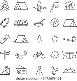 Vector Monocromo Line Art Ocio Conjunto de iconos