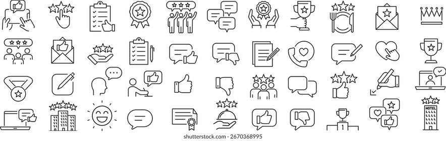Conjunto de iconos de línea monocromática de Vector